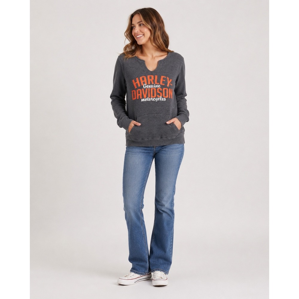 Harley-Davidson‎ Sweatshirt Womens Medium Gray Cotton "Grand Canyon" Arizona